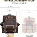 Oversized Power Recliner Chair 350lb with Hidable Cup Holders, Extra Wide Large Big Electric Recliner Chair with Lumbar Support Pillow Nursery Chair Living Room (Power, BROWN-ET6008) by CozyNest Decor