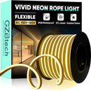 GZBtech Flexible LED Neon Rope Lights 82FT,AC 110-120V Waterproof Strip Light, 120 LEDs/M Cuttable Connectable Neon Lighting for Indoor Outdoor Home Decor/Commercial Building Use-Warm White 25M by CozyNest Decor