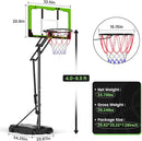 Basketball Hoop Outdoor 10 FT Height Adjustable, Portable Basketball Goals Systems with 45" Backboard for Youth Adults Kids - Backyard, Driveway, Indoor Play by TinyTreasures Baby Boutique