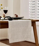 Solino Home Linen Table Runner 90 Inches Long - 100% Pure Linen Light Natural Table Runner 14 x 90 Inch for Fall, Autumn, Thanksgiving - Classic Hemstitch by CozyNest Decor