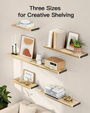 AMADA HOMEFURNISHING Wall Shelves Set of 6, Rustic Farmhouse Style, Wood Floating Shelves for Wall Decor, Bathroom & Bedroom Storage, Living Room Book Shelves, 6pcs by TinyTreasures Baby Boutique
