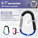 sprookber 6.7 Inch Large Stroller Hooks for Diaper Bags & Purses, Heavy Duty Mommy Hooks for Shopping, Grocery, Backpack – Baby Stroller Accessories, Set of 2 (Bule) by TinyTreasures Baby Boutique