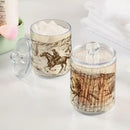 2 Pack Qtip Holder Organizer Dispenser Western Desert Cowboy Bathroom Storage Canister Cotton Ball Holder Container for Cotton Swabs/Pads/Floss by CozyNest Decor