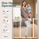 Cumbor 36" Extra Tall Baby Gate for Stairs, 29.7-48" Wide Dog Gates for Doorways, Auto Close Safety Gate for Babies and Pets, Easy Install, Pressure Mounted, Fits Doorways, Stairs, Entryways, White by TinyTreasures Baby Boutique