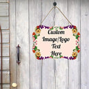 Personalized Wooden Welcome Sign Home Decor Customized Image/Text Hanging Sign Farmhouse Decorations for Home Office 11.2 * 8 Inch by CozyNest Decor