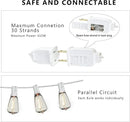 Outdoor String Lights 50FT Waterproof,LED Patio Lights Dimmable with 27 Bright Shatterproof Retro Bulbs,Vintage Edison String Hanging Lights for Outside Bistro,Backyard,Balcony,White Cable by GreenHaven Gardens