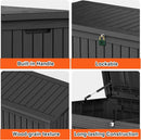 150 Gallon Deck Box Large Outdoor Storage for Patio Furniture,Outdoor Cushions,Garden Tools and Pool Supplies,Waterproof,Resin,Lockable(Black) by CozyNest Decor