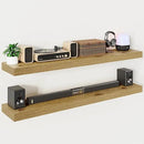 Heimlove 55 Inch Long Floating Shelves for Wall,9.3" Deep Oak Floating Shelves Set of 2,Large Display Shelf & Storage Shelf,Wall Mounted Shelves for Bedroom Living Room Kitchen Office by CozyNest Decor