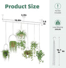 Plant Hanger Indoor with 6 Hanging Chains Hanging Planters for Indoor Plants Hanging Plant Holder Window Plant Shelves White Metal Rod(Pot not Included by CozyNest Decor