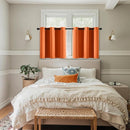 MIULEE Short Fall Curtains for Windows - Orange Blackout Half Window Curtains Thermal Insulated Privacy Drapes for Kitchen Bedroom Bathroom Grommet Top Small Basement Tiers W40 x L36 Inch 2 Panels by TinyTreasures Baby Boutique