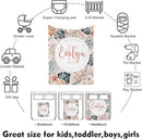 Custom Nursery Crib Bedding Set: 4 Piec Bohemian Flowers Baby Crib Sets for Girls with Personalized Name - Toddler Double Layer Blanket Set, Comfortable Crib Bed Sheets for Baby Toddlers by TinyTreasures Baby Boutique