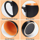 16 OZ Stoneware Coffee Mug Set of 6, Black Ceramic Mug with Different Color Inside, Colorful Porcelain Mug with Handle for Latte Espresso Cappuccino by CozyNest Decor
