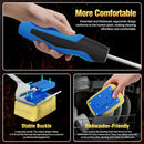 Grill Brush Bristle Free for Outdoor Grill, Steam Grill Cleaning Brush Replaceable BBQ Cleaner Brush Head,Extended Handle, Safe Grill Brush with Scraper for Cast Iron Stainless-Steel Grates, Blue by GreenHaven Gardens