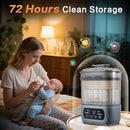 4-in-1 Baby Bottle Steamer and Dryer, Electric Steamer with Fast Drying, Universal Fit for All Bottles, LED Touch Screen & Auto Shut-Off Protection (Grey) by TinyTreasures Baby Boutique