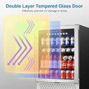 Tylza 24 Inch Beverage Refrigerator, 190 Can Capacity, Glass Door, Advanced Cooling Tech, Ideal for Beer, Soda, or Wine, Quiet Operation by CozyNest Decor