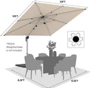 Patio Umbrella, 10FT Outdoor Cantilever Umbrella with 360-degree Rotation for Garden, Deck, Backyard, Pool and Beach, Beige by GreenHaven Gardens