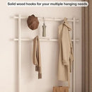 Coat Rack with Shoe Storage, Wooden Hall Tree with Bench, 11 Hooks and 2-Tier Storage Shelves, 3-in-1, Entryway Bench with Coat Rack (39.3"-Deep White) by CozyNest Decor