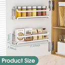LUCYCAZ 2 Pack Wall Mounted Spice Rack with 16 Hooks, Spice Organizer Shelf for Stove Cabinet Pantry Door,Screw or Adhesive Spice Shelf Hanging Wall Spice Rack in Kitchen and RV (White, 2 PACK) by CozyNest Decor