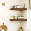 Heimlove 12" Deep Floating Shelves for Wall, 24 Inch Wall Shelf Bathroom Shelves Set of 1, Wall Mounted Shelves for Books Living Room Laundry Room Bedroom Kitchen Home Office, Walnut by CozyNest Decor
