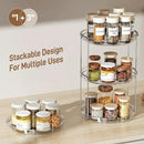 LAMU 2 Tier Lazy Susan Turntable Organizer 9.25'' Rotating Spice Rack Organization for Cabinet, Kitchen, Pantry, Countertop, Bathroom, Vanity, Medicine Cabinet Organizer, Clear by CozyNest Decor