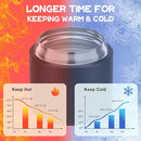 2 - in - 1 Soup Thermo for Hot Food 14oz with Snack Box Container Leak Proof Insulated Lunch Container Kids and Adults Stainless Steel Double Wall Vacuum Wide-mouth Thermal with Spoon and Handle by TinyTreasures Baby Boutique