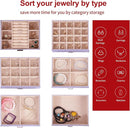 BOOVO Jewelry Box For women, 6 Layer Large Jewelry Organizer With Mirror, Multi-Function Storage Box With Lock, Accessory Holder With 5 Drawers, For Earrings Necklace Ring Bracelet (Purple) by TinyTreasures Baby Boutique