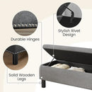 Furniliving Ottoman Bench with Storage, Folding Storage Ottoman Bench with Wood Legs, Upholstered Bedroom Bench with Button-Tufted, Entryway Bench Storage Bench for Bedroom, Linen (Darkgrey) by CozyNest Decor