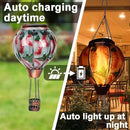 2PC Hot Air Balloon Solar Lantern with 2PC Shepherd Hook, Flickering Flame Hanging Solar Lanterns Outdoor Lights Waterproof Lanterns for Garden Patio Yard Party Decor (Hummingbirds & Flowers) by GreenHaven Gardens