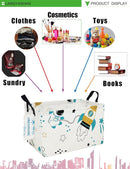 LANGYASHAN Rectangular Storage Bin Collapse Canvas Fabric Cartoon Storage Basket with Handles for Organizing Home Kitchen Boys and Girls Toys Office Closet Shelf Baskets (Rec space astronaut) by TinyTreasures Baby Boutique