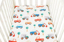Pack n Play Sheet Stretchy Fitted Portable Mini Crib Sheets Set 3 Pack,Playard Sheets Convertible Playard Mattress Cover,Ultra Soft Jersey Material,Rocket Satellite,Car & Bus by TinyTreasures Baby Boutique
