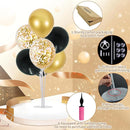 TONIFUL 6 Set Balloon Centerpieces for Table Black Gold Confetti Balloon Stand Kit for 2025 Graduation Party Decoration Birthday Anniversary Halloween 2025 Party Decorations by TinyTreasures Baby Boutique