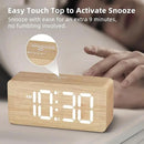 uscce Wooden Digital Alarm Clocks for Bedrooms: Dimmable Dual Alarm Clock with Large Numbers for Bedside Desk - Loud Alarm for Heavy Sleepers with Volume Control - Wood Decor & Gifts by CozyNest Decor
