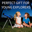 Telescope for Kids 50mm 100x Magnification Beginner Telescopio with Tripod, 2 Eyepieces & Finder Scope, STEM Educational Gift for Boys & Girls Ages 6-12, Portable Kids Telescope for Astronomy by TinyTreasures Baby Boutique