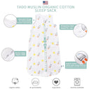 Toddler Sleep Sack for 2-4T Baby, Organic Cotton Wearable Blanket for Boys and Girls 0.5 TOG 2-Way Zipper Sleeping Sacks Soft 4 Layers X-Large Rocket by TinyTreasures Baby Boutique