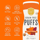 Serenity Kids 6+ Month Grain Free Puffs Toddler & Baby Snack - No Added Sugar - No Gluten or Rice - BPA & Allergen Free - With Organic Cassava, Veggies & Herbs - Pumpkin & Cinnamon - 6 Count by TinyTreasures Baby Boutique