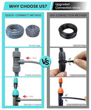 Automatic Drip Irrigation Kits with Y-Type Distribution Tubing, 14 Drip and Spray Integrated Nozzles, 33ft PE Main Tube, and 33ft PVC Branch Tubing for Garden, Patio, and Greenhouse by GreenHaven Gardens