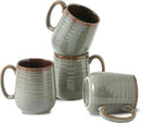 Hasense Coffee Mugs Set of 4, 12 oz Coffee Cups Ceramic, Stoneware Latte Mug with Large Handle for Coffee, Tea, Milk and Chocolate,Easy Hold & Clean, Dishwasher & Microwave Safe, Light Grey by CozyNest Decor