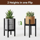 MUDEELA 2 Pack Adjustable Plant Stand Indoor, Bamboo Plant Stand 8 to 12 Inches, Single Floor Plant Stand for Indoor Plants, Bamboo Black Planter Stand for Indoor Plants, Pot Plant Not Included by GreenHaven Gardens