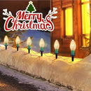 C9 Christmas Pathway Lights, 38FT Clear Christmas Pathway String Lights with 25 Incandescent Bulbs and Stakes for Outdoor Walkway Driveway Backyard Christmas Decorations, Warm White by GreenHaven Gardens