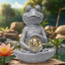Solar Frog Garden Statues Meditating Yoga Frog Statue Housewarming Gifts for Women/Mom Zen Garden Frog Figurines for Lawn Patio Yard Porch Garden Decor Frog Decorations Gift Ideas by GreenHaven Gardens
