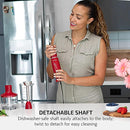 OVENTE Immersion Hand Blender, 300W Electric Handheld Portable Stick Mixer Set with 2 Mixing Speed, Stainless Steel Blades, Egg Whisk Attachment, Mixing Beaker and BPA-Free Food Chopper, Red HS565R by TinyTreasures Baby Boutique