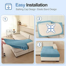 Sectional Couch Covers for L Shaped Sectional Sofa (Left or Right Facing) – Softer Chenille Sofa Covers Washable, Non-Slip Stretch Chaise Slipcover (Only 1PC Chaise Cushion Cover, Blue) by CozyNest Decor
