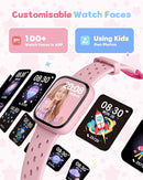 Kids Watch for Girls 5-12, Kids Smart Watch Fitness Tracker Pedometer, No Phone Needed, Puzzle Games with Parental Control, IP68 Waterproof, Heart Rate, Sleep Monitor, Step Counter, 80 Sports by TinyTreasures Baby Boutique