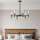 Black LED Chandeliers, Round Candle Hanging Lamp Ceiling, Modern Bedroom Chandelier Light Fixture for Kitchen Island Dining Room Living Room Farmhouse (Black-B 6Lights) by CozyNest Decor