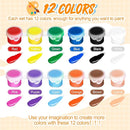 Fulmoon 48 Set Acrylic Paint Kits for Kids Adults Washable Mini Painting Kit Arts Crafts Party Favors Filled Strips Brushes Palettes Bulk for Classroom Home Kit Supplies (Vivid Color) by TinyTreasures Baby Boutique