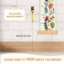 Personalized Name Growth Chart Wall Decor for Kids – Canvas Removable Height Chart Measuring Ruler 59" x 7.9" (Flowers) by TinyTreasures Baby Boutique