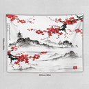 Cherry Blossoms Tapestry, Japanese Fuji Mountain Tapestry, Asian Japanese Wall Tapestry, Nature Landscape Tapestries for Bedroom Living Room Decor 80"x60" by CozyNest Decor