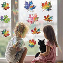 14pcs Window Decals for Bird Strikes, Anti Collision Window Clings, Rainbow Reflection Window Sticker, Maple Leaf Style Sun Catcher Stickers for Glass Windows by CozyNest Decor