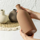 Vase Set of 3 | Ceramic Neutral Vases Home Decor | Rustic Flower Pottery Vases Modern Farmhouse Vase for Table Entryway Mantel Centerpiece Bookshelf Living Room Bathroom Bedroom -Brown Large by CozyNest Decor