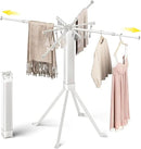 BIREN Clothes Drying Rack Foldable Extending Laundry Rack with 16 Clips Collapsible Clothing Rack Space-Saving Clothing Racks for Hanging Clothes, Indoor, Camping, Balcony, Outdoor by CozyNest Decor